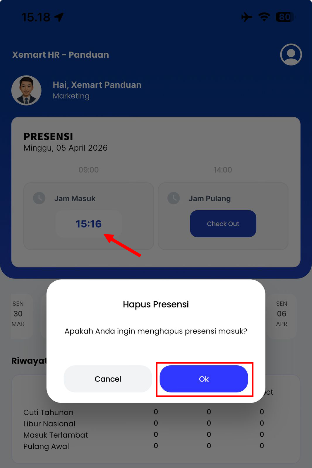 Menu Utama Pilih Jadwal