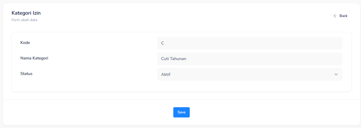 Kategori Cuti Fullday